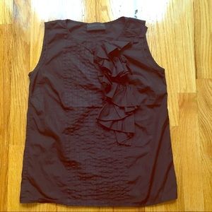 Derek Lam Black Ruffle Top blouse shirt size 0